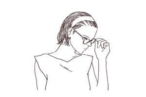 眼鏡をかけた女性のイラスト, 線画イラスト